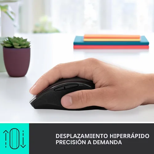 Vista 3 de Ratón inalámbrico Logitech M705 Marathon, ratón inalámbrico para juegos, receptor USB-A de 2.4 GHz, 5 botones programables, batería de 3 años, PC