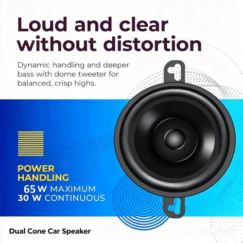 Vista 3 de SONDPEX SDX Audio - Altavoz de doble cono de 3.5 pulgadas de 30 W, repuesto de equipo original, juego de altavoces para automóvil, altavoces