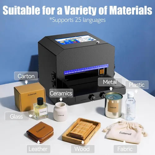 Vista 6 de Máquina de codificación de inyección de tinta P6 con pantalla táctil de 7 pulgadas, impresora de código de lote de 0.08-0.5 pulgadas con cartucho