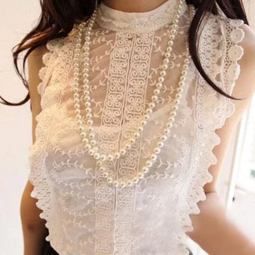 Vista 6 de Collar de perlas collar de cuentas para boda trabajo viajes bonito regalo para mujeres y niñas