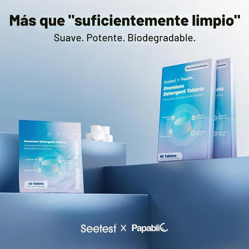 Vista 2 de Papablic Tabletas mejoradas para lavar biberones, 60