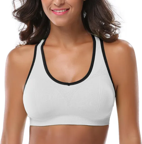 Vista 4 de MIRITY - Brasier deportivo de alto impacto con espalda cruzada para mujer