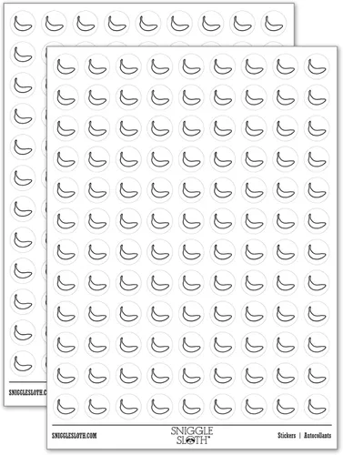 Vista 14 de Banana Fruit Outline 200+ pegatinas redondas - Acabado brillante - Tamaño de 0.50" - Negro