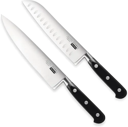 Vista 9 de Cooks Standard Juego de cuchillos clásicos para carne, acero inoxidable de alto carbono, mango ergonómico, 6 piezas, color negro