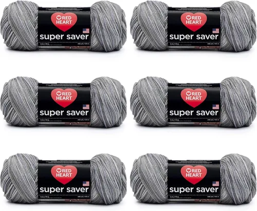 Vista 43 de RED HEART Paquete de 3 hilos Super Saver, FRUITY STRIPE 3 unidades Raya afrutada