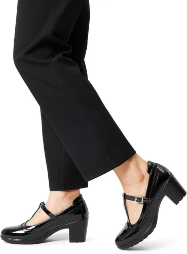 Vista 5 de DREAM PAIRS Zapatos de vestir clásicos de tacón Oxford con correa en T para mujer