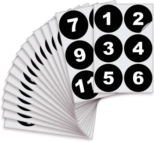 Vista 21 de iSYFIX Calcomanías negras de números consecutivos – 1 a 100, 1 pulgada, 1 juego – Vinilo autoadhesivo de alta calidad, ideal para inventario