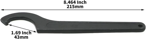 Vista 6 de LingGan Llave inglesa de gancho C para tuerca redonda de 2.165-2.441 in, herramienta de llave de gancho ajustable negra, herramientas de mano