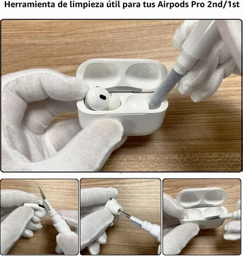 Vista 7 de Olytop Funda de bloqueo para Airpods Pro 2 Gen/Pro con kit de limpieza y puntas de repuesto (S/M/L), funda protectora resistente para iPod Pro