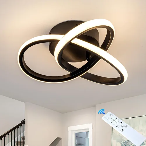 Vista 10 de Lámpara de techo moderna de 10 pulgadas, lámpara de techo regulable LED de 24 W con control remoto, temperatura de color ajustable de 3000 a 6000 K