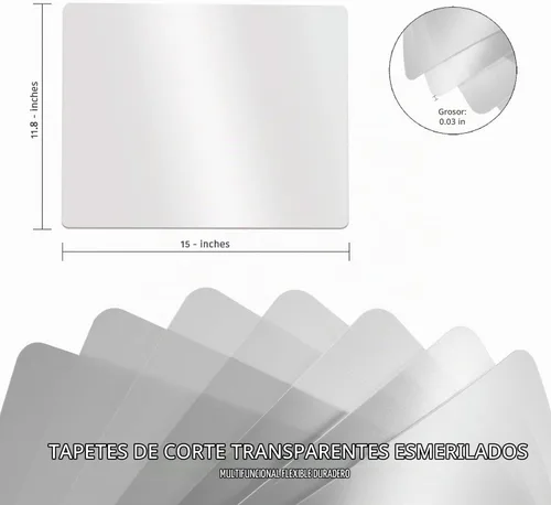 Vista 2 de Fotouzy Juego de 7 tablas de cortar de plástico, alfombrillas de corte flexibles transparentes esmeriladas, sin BPA, no porosas, aptas