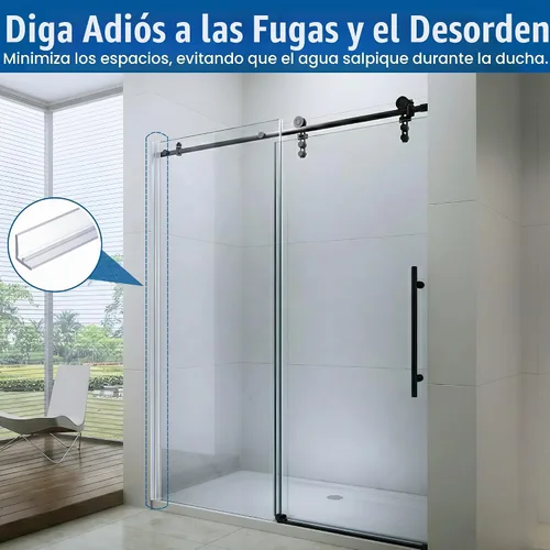Vista 4 de KC Hardware - Parachoques de sello de jamba en forma de L, sello inferior de puerta de ducha para puertas de ducha de 3/8 y 1/2 pulgadas, 95