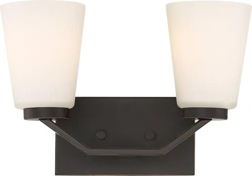 Vista 11 de Nuvo Iluminación 60/6242 - Vanidad transicional de dos luces de Nome Collection en Pwt, Nckl, B/S, Slvr. Acabado