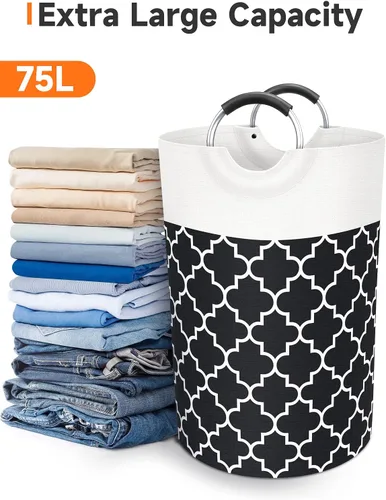 Vista 5 de Fabspace Cesta Grande para Ropa Sucia Cesto para Ropa Sucia Bolsa Contenedor de Lavado Bolsa para Ropa Plegable Alta con Asas Impermeable Viaje Baño