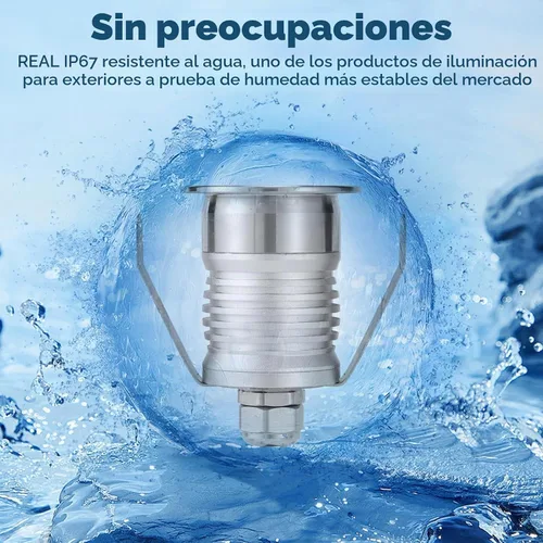 Vista 3 de Gardencoin Luces LED empotrables para terraza, sofito de alta resistencia e iluminación de escaleras al aire libre, 1 W, 12-24 V, bajo voltaje, luz