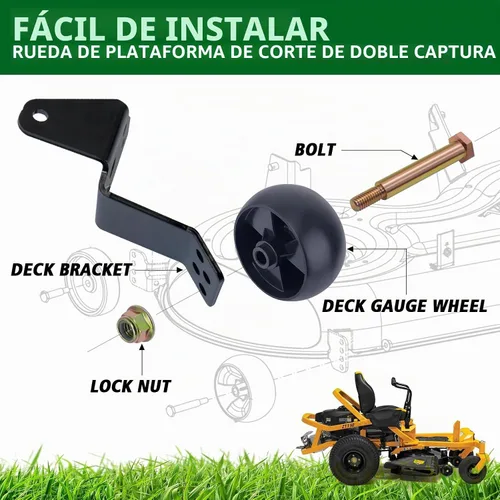 Vista 4 de CheeMuii 734-04155 Kit de ruedas de plataforma de cortacésped, paquete de 2 ruedas calibradoras de plataforma de 5" de repuesto para Cub Cadet