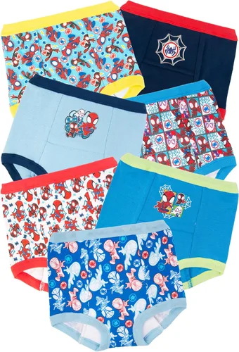Vista 4 de Spiderman Boys' Superhero 7pk-10pk Potty Training Pants With Success Chart & Stickers With Spiderman, Hulk & More Sizes 18m, 2t, 3t, 4t