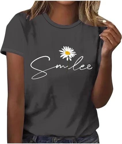 Vista 37 de Camiseta con estampado de animales para mujer, camiseta de libélula divertida, linda camiseta de manga corta, blusa de primavera 2023, camisas