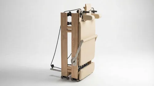 Vista 9 de Pilates Reformer Machine, Wood Foldable Pilates Machine Equipment for Home Workout