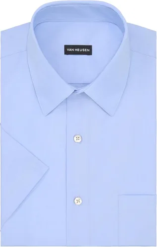Vista 3 de Van Heusen Camisa de vestir para hombre de manga corta, corte regular, popelín lisa