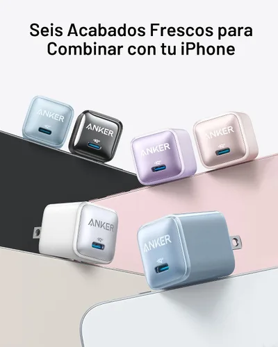 Vista 4 de Anker Bloque de cargador USB C de 20 W (Nano Pro), PIQ 3.0 Cargador rápido compacto para iPhone 17/16/15/14/13 Series, Galaxy, Pixel 4/3, iPad