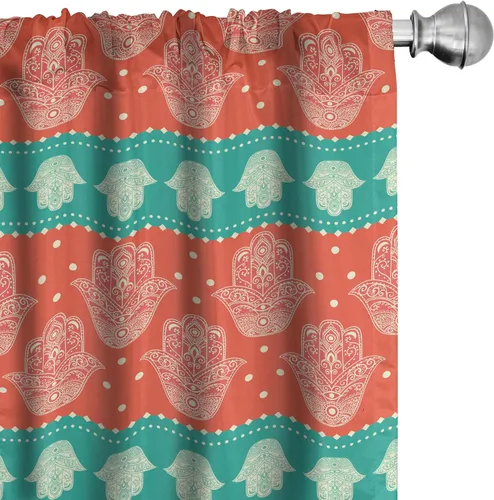 Vista 23 de Lunarable Cortinas para ventana para mascotas, divertidos personajes de gatos, estilo artístico, gatitos juguetones, animales peludos, decoración