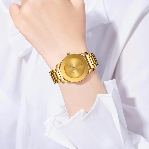Vista 3 de SKMEI Relojes analógicos minimalistas de lujo para mujer con diamantes de negocios casual de cuarzo delicado reloj de pulsera para hombres relojes