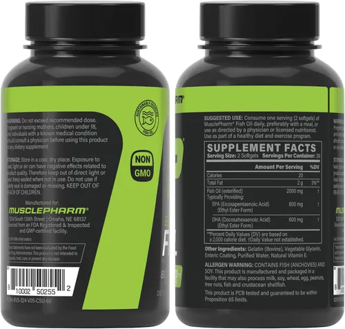 Vista 10 de MusclePharm Essentials - Aceite de pescado Elite Omega 3, apoya las articulaciones, el rendimiento muscular y la recuperación, salud cerebral