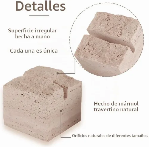 Vista 3 de JIMEI Soporte de tarjeta de lugar de travertino para mesa de boda