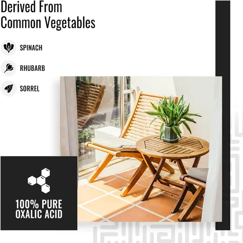 Vista 3 de Real Milk Paint, Blanqueador de madera de ácido oxálico, removedor de hierro, removedor de manchas de anillos de madera, 16 onzas