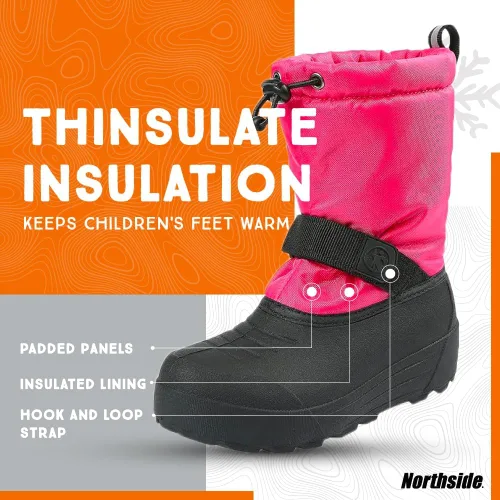 Vista 3 de Northside Frosty Botas de nieve de invierno aisladas con parte superior de nailon resistente al agua, forro de secado rápido, plantilla de EVA Baya