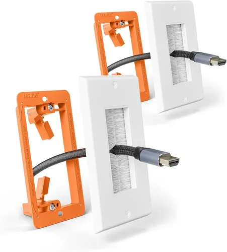 Vista 11 de Placa de pared con cepillo con soporte de montaje, cubierta decorativa para pasar cables de bajo voltaje, ocultador de cables de una sola banda