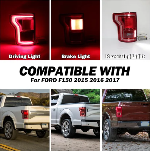 Vista 5 de Conjunto de luz trasera del lado del conductor compatible con Ford F150 2015-2017 LED con punto ciego #HL3Z13405D