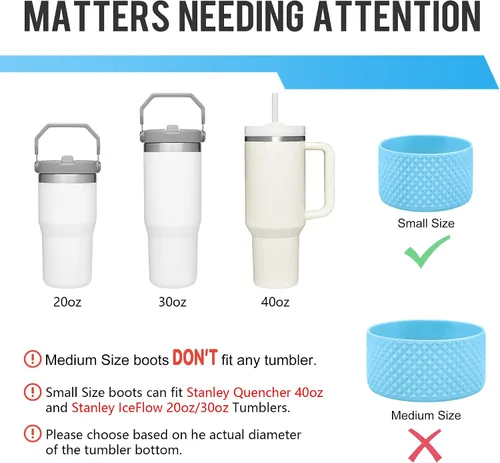 Vista 6 de GLINK Bota de botella compatible con Hydro Flask, Stanley y otros, botella de agua de silicona, bota flexible antideslizante con textura