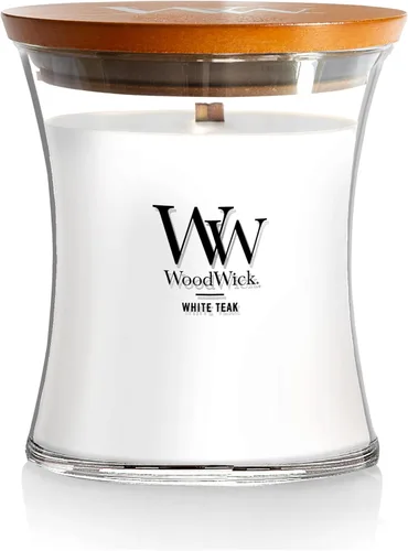 Vista 14 de WoodWick Santal Myrrh - Vela grande en frasco con forma de reloj de arena, cera de mezcla de soya prémium, mecha de madera Pluswick Innovation
