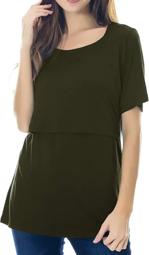 Vista 6 de Smallshow - Camisetas de mujer para maternidad, manga corta prendas de lactancia