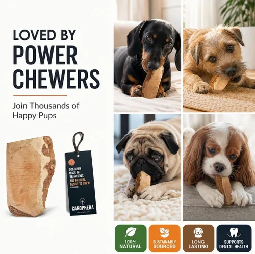 Vista 6 de Canophera Raíz masticable para perros, madera de brezo natural para dientes y encías saludables, tamaño pequeño
