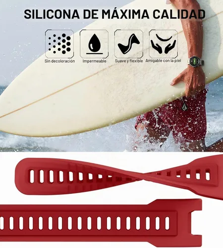 Vista 3 de MoKo Sport Band Compatible with Amazfit T-Rex/T-Rex Pro Rojo