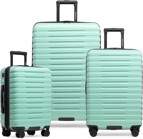 Vista 59 de U.S. Traveler Boren - Maleta de viaje extensible rígida con 8 ruedas giratorias, color negro, juego de 2 piezas