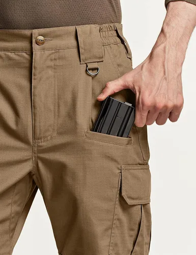 Vista 5 de CQR Pantalones tácticos tipo cargo, para hombre, tejido Ripstop, resistentes al agua, ligeros, para uso diario, para el trabajo, senderismo