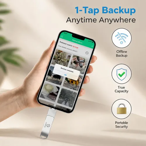 Vista 11 de True Capacity 256 GB MFi certificado iPhone Photo Stick, unidad flash 3