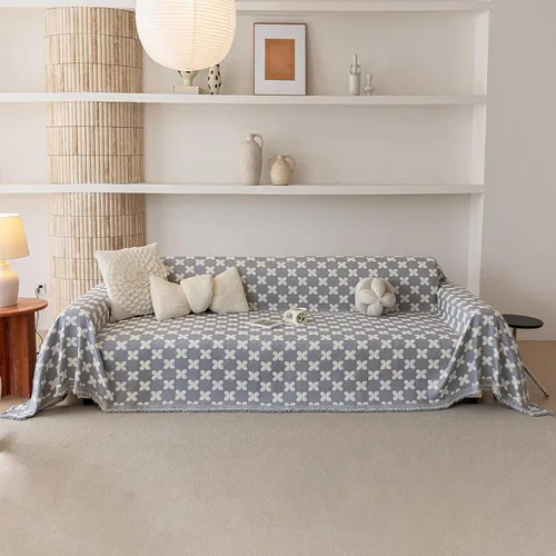 Vista 41 de STACYPIK Jacqurad - Fundas de sofá reversibles y duraderas para mascotas, fundas de sofá geométricas con orejas de trigo, protector de muebles gris