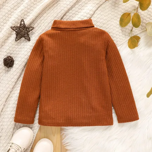 Vista 8 de PATPAT Toddler Girl Boys Valentines Day Shirt Turtleneck Pullover Solid Knitwear Long Sleeve Warm Top Tees Clothes