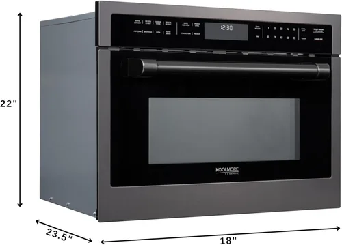 Vista 2 de KoolMore Reserve 24 pulgadas 1.6 pies cúbicos Horno microondas de convección integrado con 10 niveles de potencia, cocinado por sensor, hornear