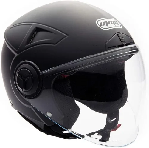 Vista 10 de Casco con cara descubierta para motocicleta Scooter, con visor DOT práctico que se puede levantar, M, Negro mate