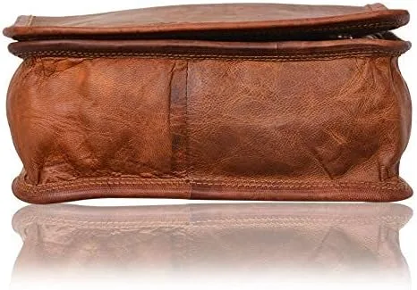 Vista 9 de AryanExports Bolso de piel auténtica vintage hecho a mano de 11 pulgadas, bolso cruzado para el hombro, bolso marrón unisex, regalo para hombres