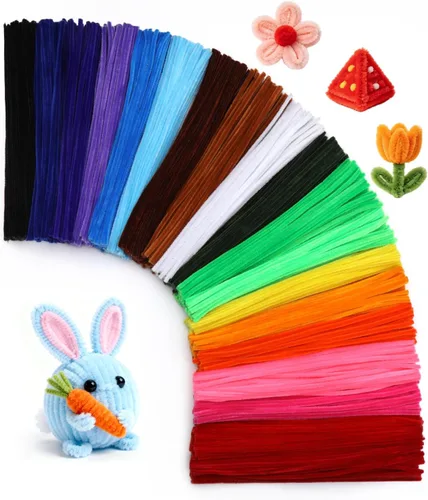 Vista 8 de 200 Pcs Pipe Cleaners, 20 Colors Pipe Cleaner Craft Chenille Stems