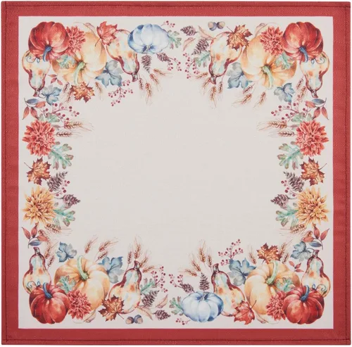 Vista 2 de Elrene Home Fashions - Servilletas de calabaza de cosecha botánica, juego de 4, 17 x 17 pulgadas