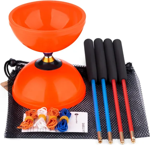 Vista 8 de CHEE MONG MD01 Yoyo chino para niños y adultos, diábolo profesional de triple rodamiento, juguete Diábolo Yoyo de 5 pulgadas con 2 varillas