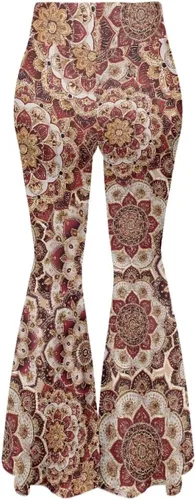 Vista 5 de Pantalones acampanados góticos de los años 70 para mujer, pantalones acampanados de yoga de cintura alta, leggings bohemios, hippie, discoteca